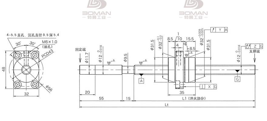 KURODA HG1230QS-BEZR-0800A 黑田精工丝杆底座安装方法