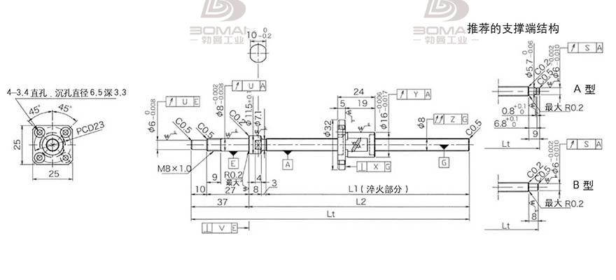 KURODA GP081FDS-AAFR-0170B-C3S 日本黑田精工丝杆导轨代理