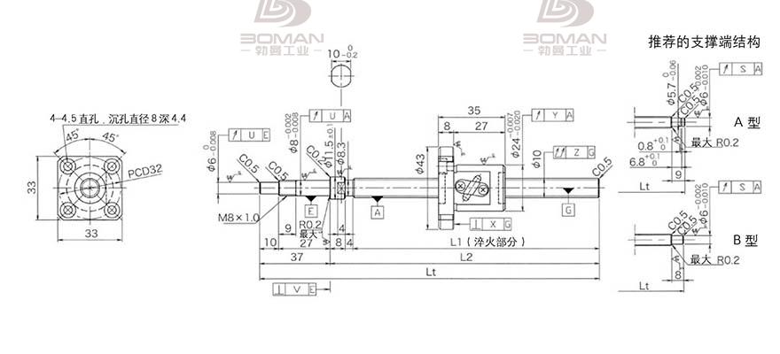 KURODA GP102FDS-AAFR-0210B-C3F 黑田精工丝杆怎么安装的