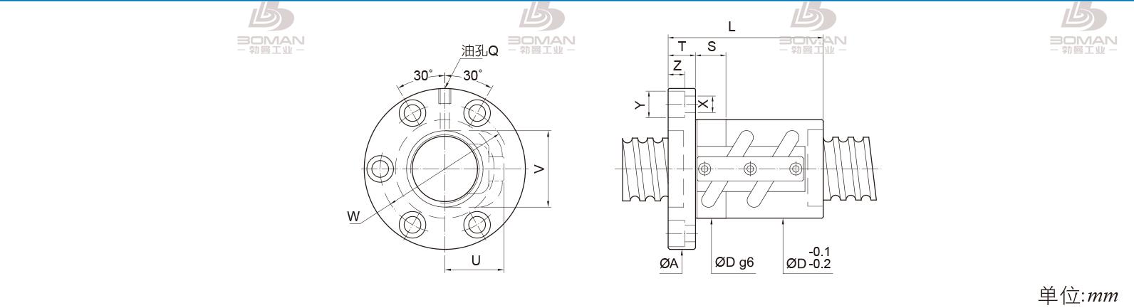 PMI FSVC3205-2.5 pmi滚珠丝杠的轴环作用